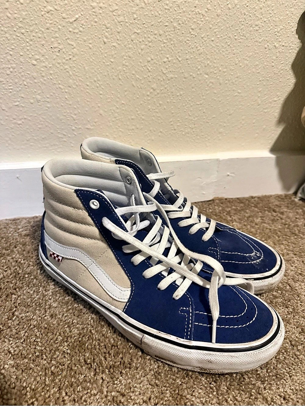 Vans Sk8-Hi High Top Sneakers Blue & White Mens US 10.5